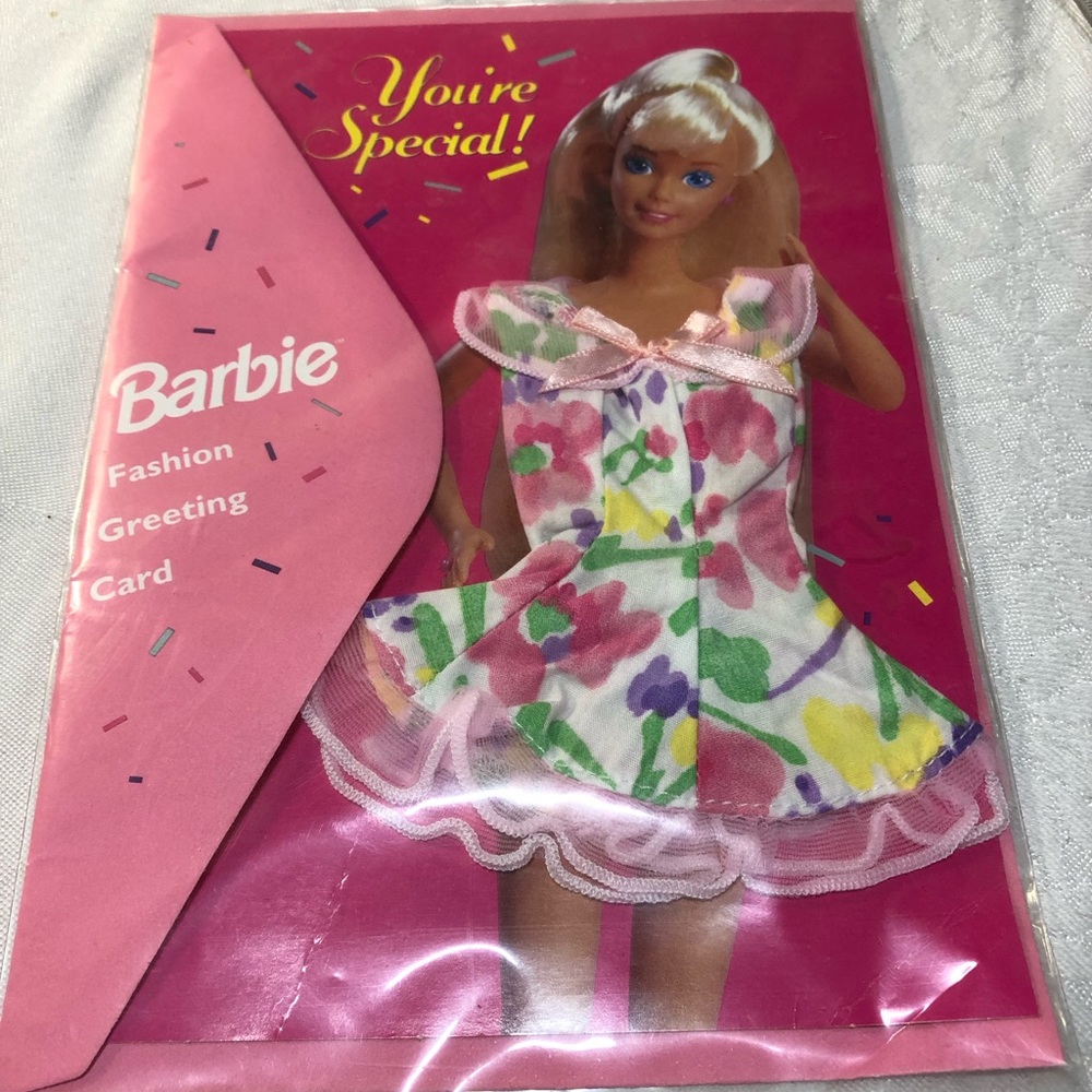 Vintage 1994 Barbie Greeting Card New with Dress